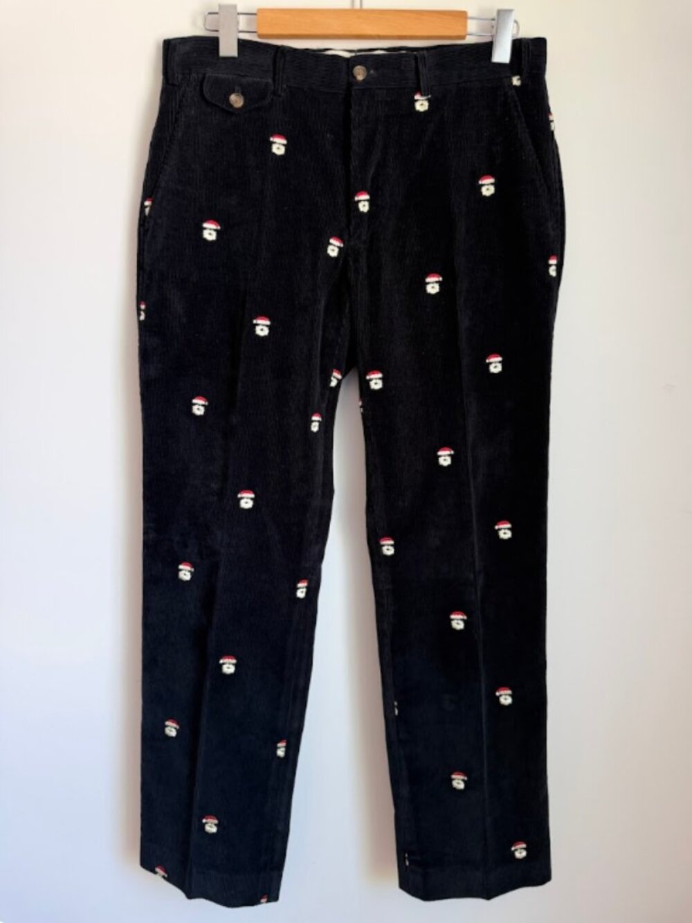 J.McLaughlin Embroidered Holiday Corduroy Pants Black Size 33